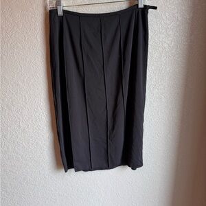 Vtg Ann Taylor Classic Black Pencil Skirt pleats sz 4 formal career academia